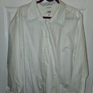 Talbots Womens Plus Size 20w Collared Cotton Button Down Blouse - Wrinkle Resist